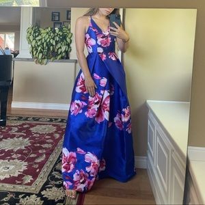 Purple floral formal dress